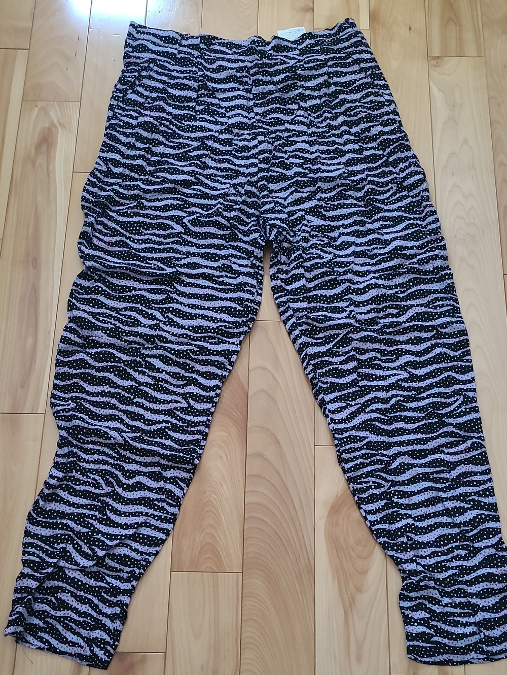 Black and Lavender Zebra-Print Jogger Pants